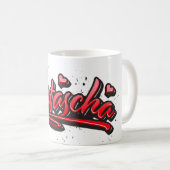 Natascha red Heart Graffiti Tasse Kaffeetasse コーヒーマグカップ (正面右)