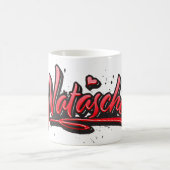 Natascha red Heart Graffiti Tasse Kaffeetasse コーヒーマグカップ (中央)