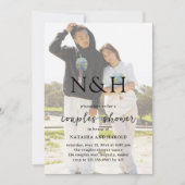 Natashaフォトモノグラムモダンカップルのシャワー 招待状 (正面)