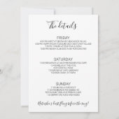 Natasha ChicバチェロレッテWeekned with Itinerary 招待状 (裏面)