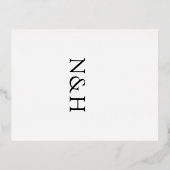 Natasha Monogramモダンの結婚エンクロージャカード 箔招待状ポストカード (裏面)