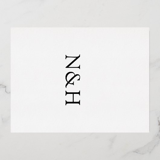 Natasha Monogramモダンの結婚エンクロージャカード 箔招待状ポストカード (裏面)