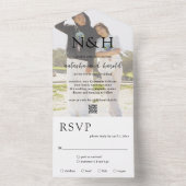 Natasha Photo Monogramモダン結婚's オールインワン招待状 (内側)