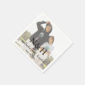 Natasha Photo Monogramモダン結婚's スタンダードカクテルナプキン (角)