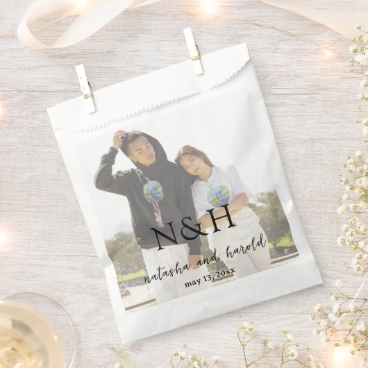 Natasha Photo Monogramモダン結婚's フェイバーバッグ (クリップ留めされた状態)