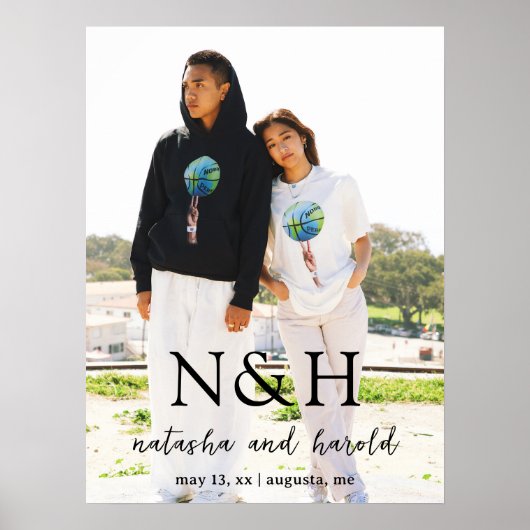 Natasha Photo Monogramモダン結婚's ポスター (正面)