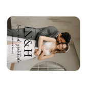 Natasha Photo Monogramモダン結婚's マグネット (横)