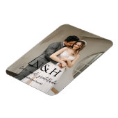 Natasha Photo Monogramモダン結婚's マグネット (左側)