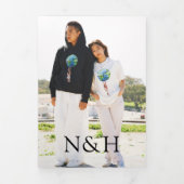 Natasha Photo Monogramモダン結婚's 三つ折り招待状 (カバー)