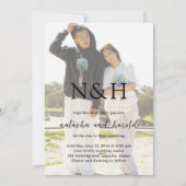 Natasha Photo Monogramモダン結婚's 招待状 (正面)