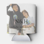 Natasha Photo Monogramモダン結婚's 缶クーラー (裏面)