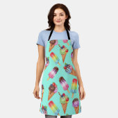 Natasha Usによるアイスクリームの品揃え エプロン (着用した状態)