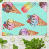 Natasha Usによるアイスクリームの品揃え キッチンタオル (折り畳み)