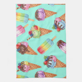 Natasha Usによるアイスクリームの品揃え キッチンタオル (縦)