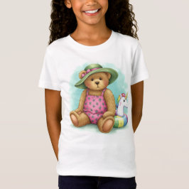 Natasha Usによるインフレータブルスイミングリングや輪のテディ Tシャツ
