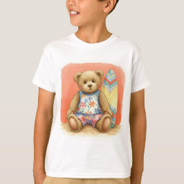 Natasha Usによるサーフボードでテディ Tシャツ