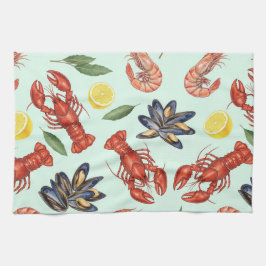 Natasha Usによるシーフードミックス キッチンタオル