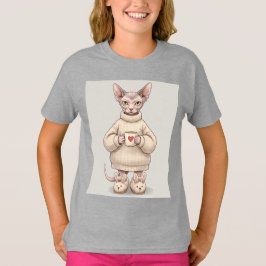 Natasha Usによるセーターとスリッパを着たスフィンクス Tシャツ