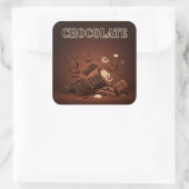 Natasha Usによるチョコレート・ヴィンテージポスター スクエアシール (バッグ)