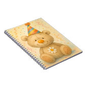 Natasha Usによるパーティー帽子のテディ ノートブック (右側)