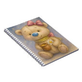 Natasha Usによるピンクの弓と蜂蜜のポットを持つテディ ノートブック (右側)