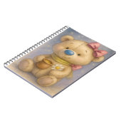 Natasha Usによるピンクの弓と蜂蜜のポットを持つテディ ノートブック (左側)