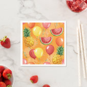 Natasha Usによるボール、スイカ、パイナップル スタンダードカクテルナプキン (インサイチュ)