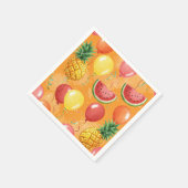 Natasha Usによるボール、スイカ、パイナップル スタンダードカクテルナプキン (角)