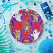 Natasha Usによるミイラ、幽霊、カボチャ ペーパープレート (パーティー)