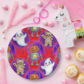 Natasha Usによるミイラ、幽霊、カボチャ ペーパープレート (パーティー)