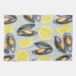 Natasha Usによるムール貝とレモン キッチンタオル