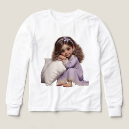 Natasha Usによるラベンダーナイトガウンの小さな女の子