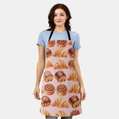 Natasha Usによる新鮮なパンとクロワッサン エプロン (着用した状態)