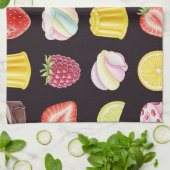 Natasha Usによる様々なお菓子 キッチンタオル (折り畳み)