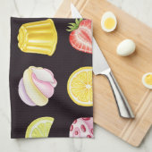 Natasha Usによる様々なお菓子 キッチンタオル (四つ折り)
