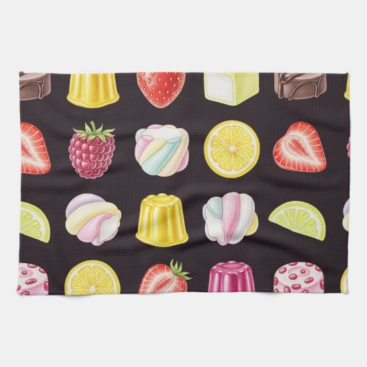 Natasha Usによる様々なお菓子 キッチンタオル (横)