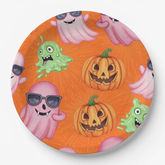 Natasha Usによる眼鏡幽霊 ペーパープレート (正面)