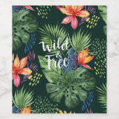 Natasha Usによる野生で自由 ワインラベル (シングルラベル)