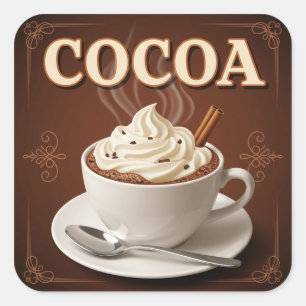 Natasha UsによるCocoa, Vintageポスター スクエアシール