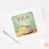 Natasha UsによるTea, Vintageポスター スクエアシール (封筒)