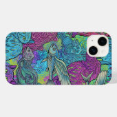 Natasha Usの猫と魚の鳥 Case-Mate iPhoneケース (裏面 (横))