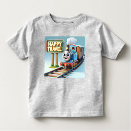 Natasha Usの陽気な小さな機関車 トドラーTシャツ