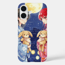 Natasha UsのBunniesを持つ女の子 iPhone 16ケース