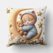 Natasha Usコレクションのテディベアを持つ子猫 クッション (裏面)