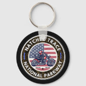Natchezトレース道路ミシシッピ州テネシーのモーターサイクル キーホルダー (正面)