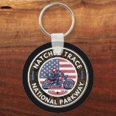 Natchezトレース道路ミシシッピ州テネシーのモーターサイクル キーホルダー (正面)
