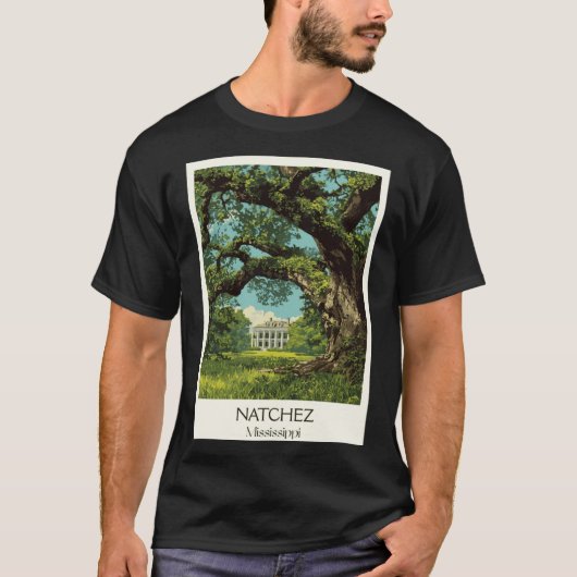 Natchez Mississippi Mansion Historic Antebellum Ar Tシャツ (正面)