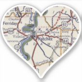 Natchez Mississippi Vintage Map シール (正面)