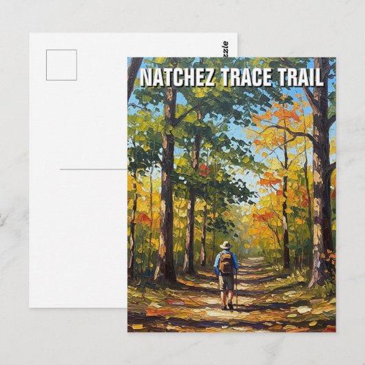 Natchez Trace Trailのハイカー ポストカード (正面/裏面)