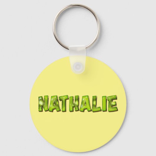 Nathalie Name Kiwi Design Schlüsselanhänger キーホルダー (正面)